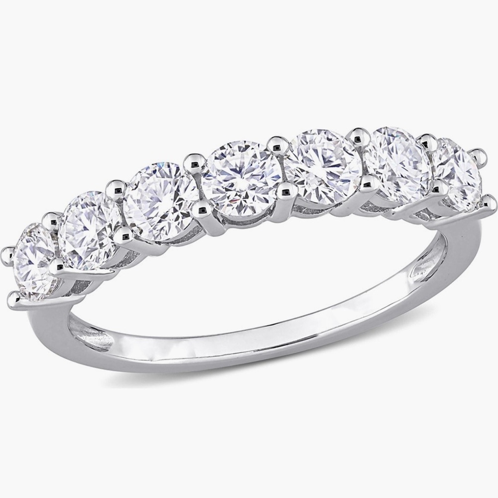 Sterling Silver Moissanite Anniversary Ring size 7